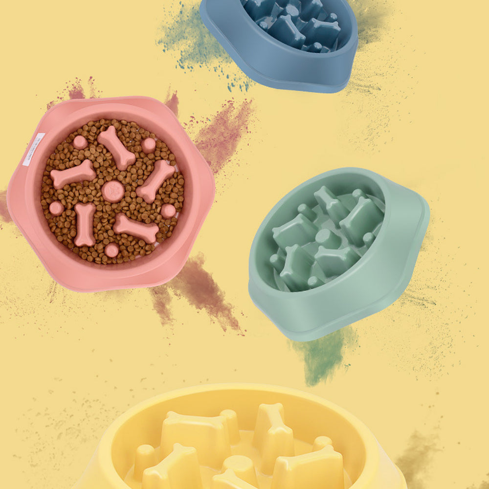 Dog Slow Feeder Bowl - Stops Fast Eating, Prevents Choking & Bloating (Non-Slip Design)
