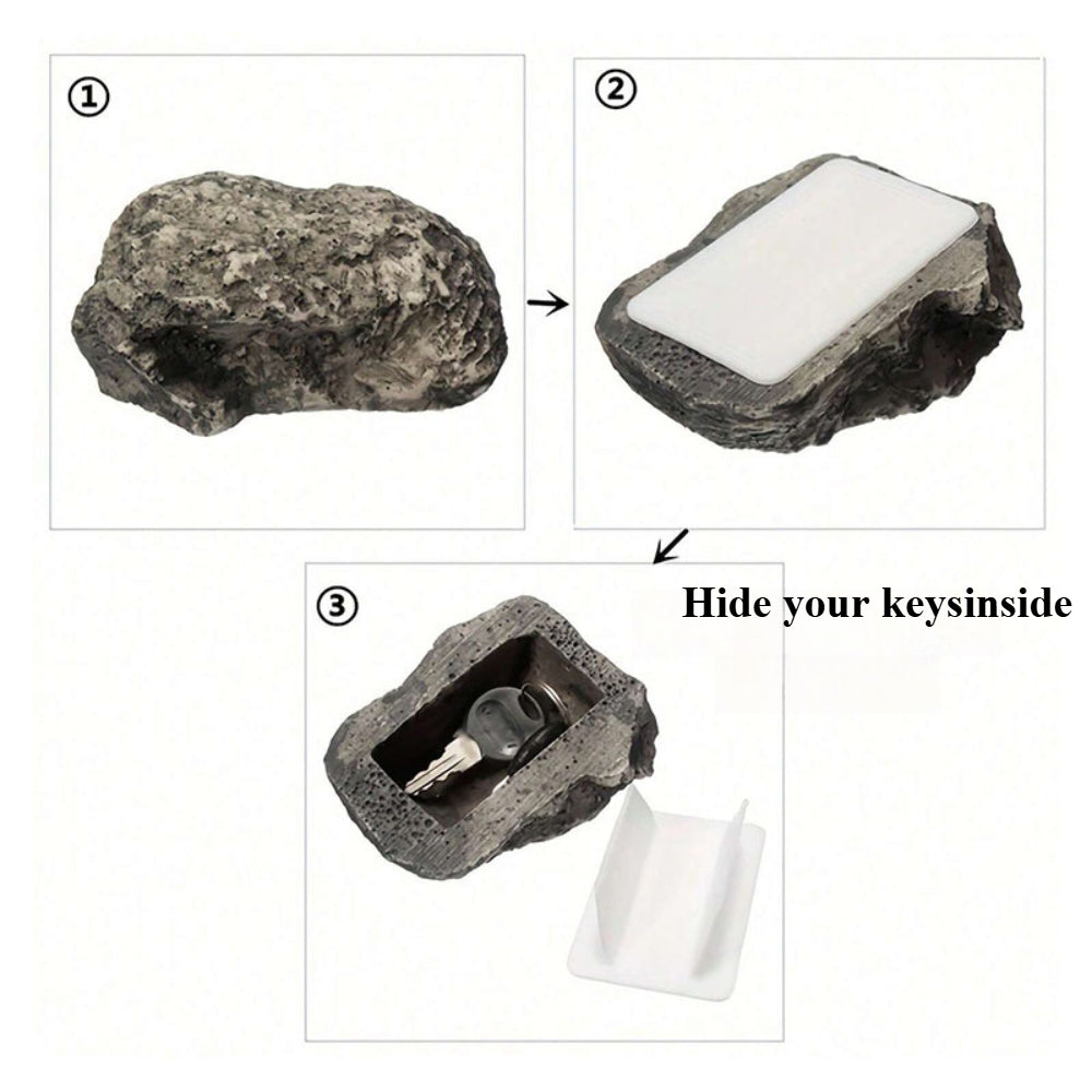 Hidden Key Safe Fake Rock – Waterproof Outdoor Key Holder Box Disguised as Garden Stone