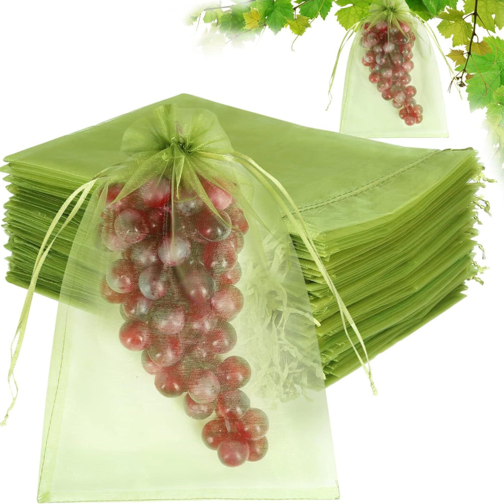 100-Pack Fruit Protection Mesh Bags – 3.94"x5.9" Breathable Netted Covers for Grapes, Mangoes & Garden Trees
