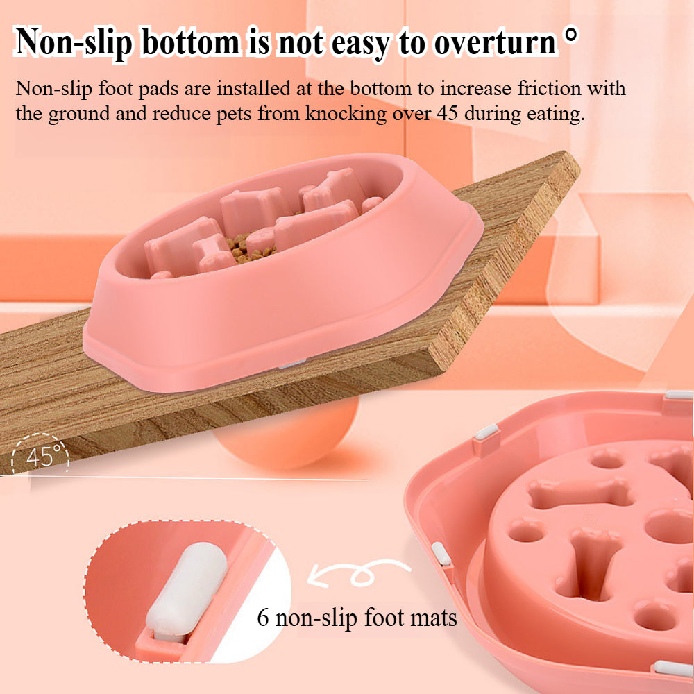 Dog Slow Feeder Bowl - Stops Fast Eating, Prevents Choking & Bloating (Non-Slip Design)