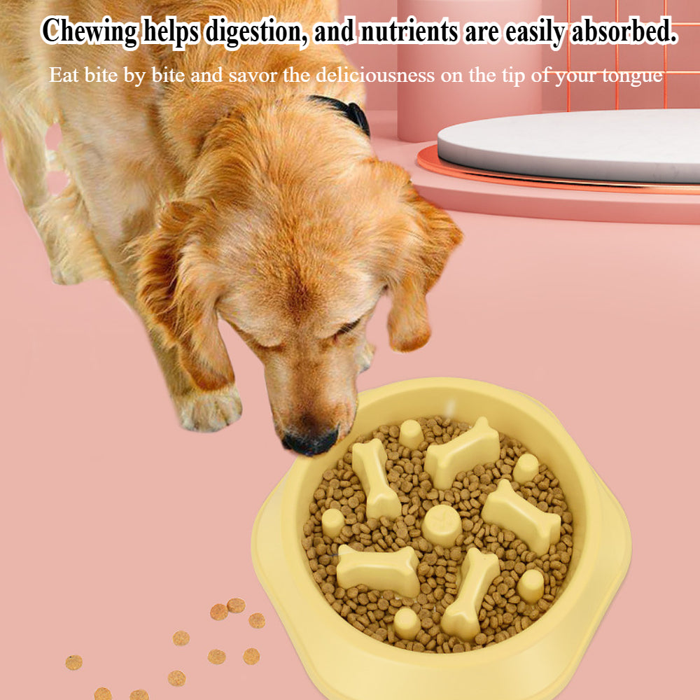 Dog Slow Feeder Bowl - Stops Fast Eating, Prevents Choking & Bloating (Non-Slip Design)