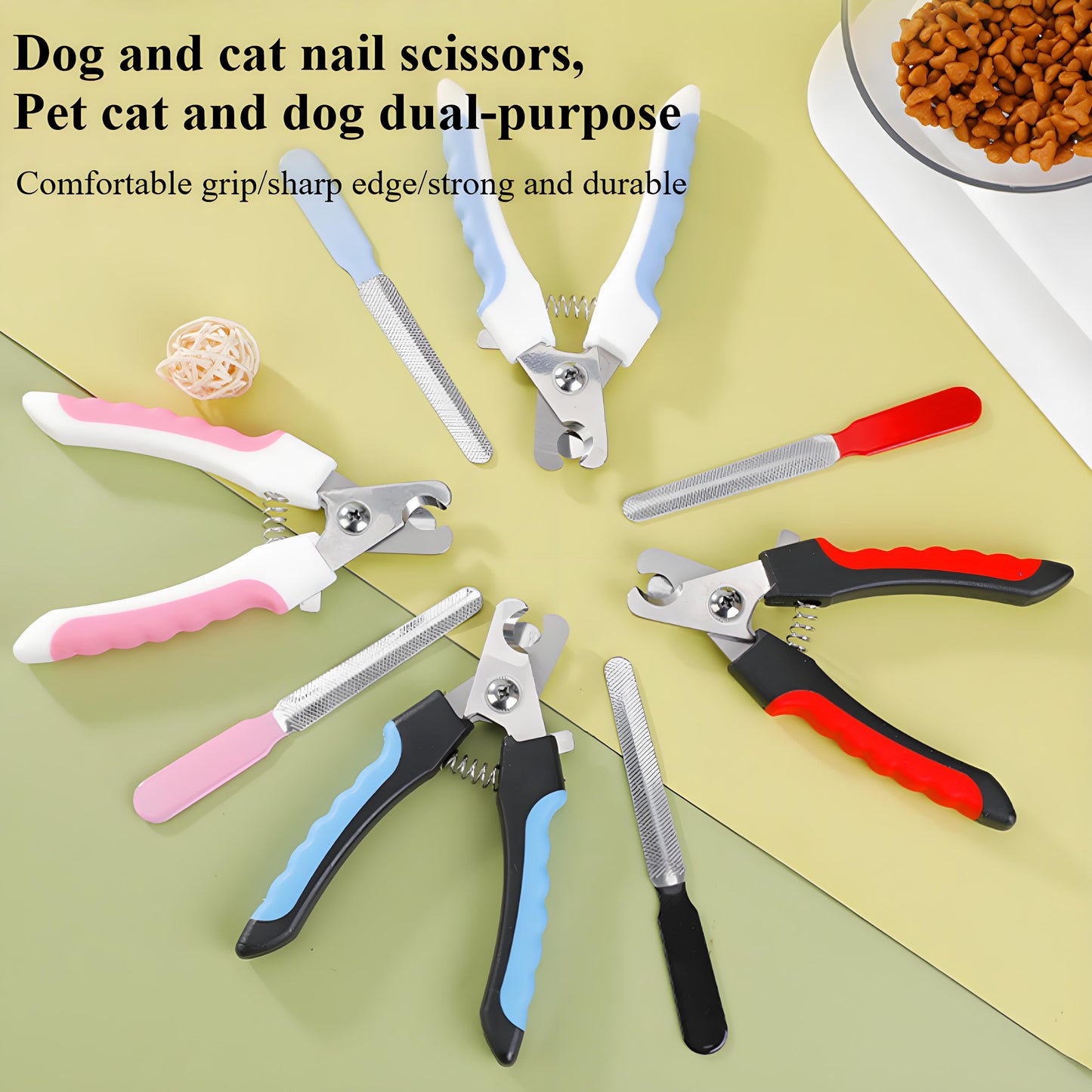Stainless Steel Pet Nail Clippers with Safety Guard - Sharp, Non-Slip Trimmer for Dogs & Cats