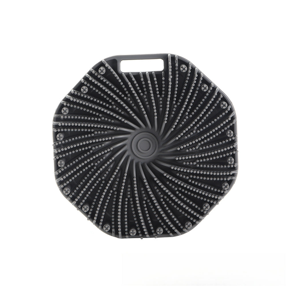 Silicone Body Scrubber with Non-Slip Handle - Exfoliating Shower Scrubber for Smooth Skin, Travel-Friendly & Hygienic