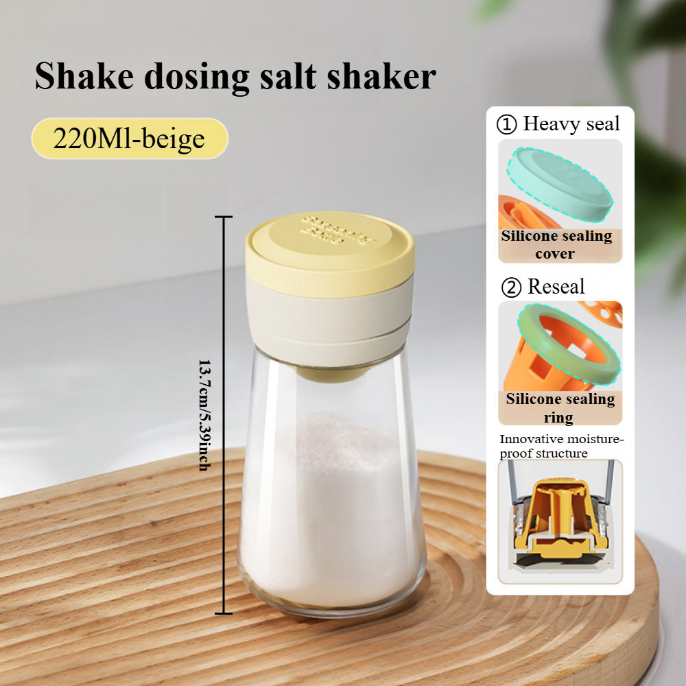 Precision Salt and Pepper Shakers - 0.5g Push-Button Glass Dispenser for Spices, Sugar & Seasonings | Mess-Free Kitchen Tools