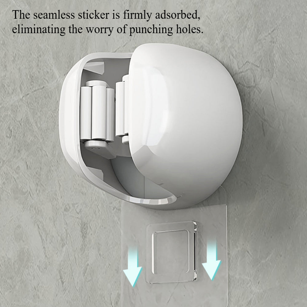Space-Saving Broom Organizer – 5-Piece Adhesive Wall Mount Kit – No Punch Needed for Brooms/Mops/Rakes