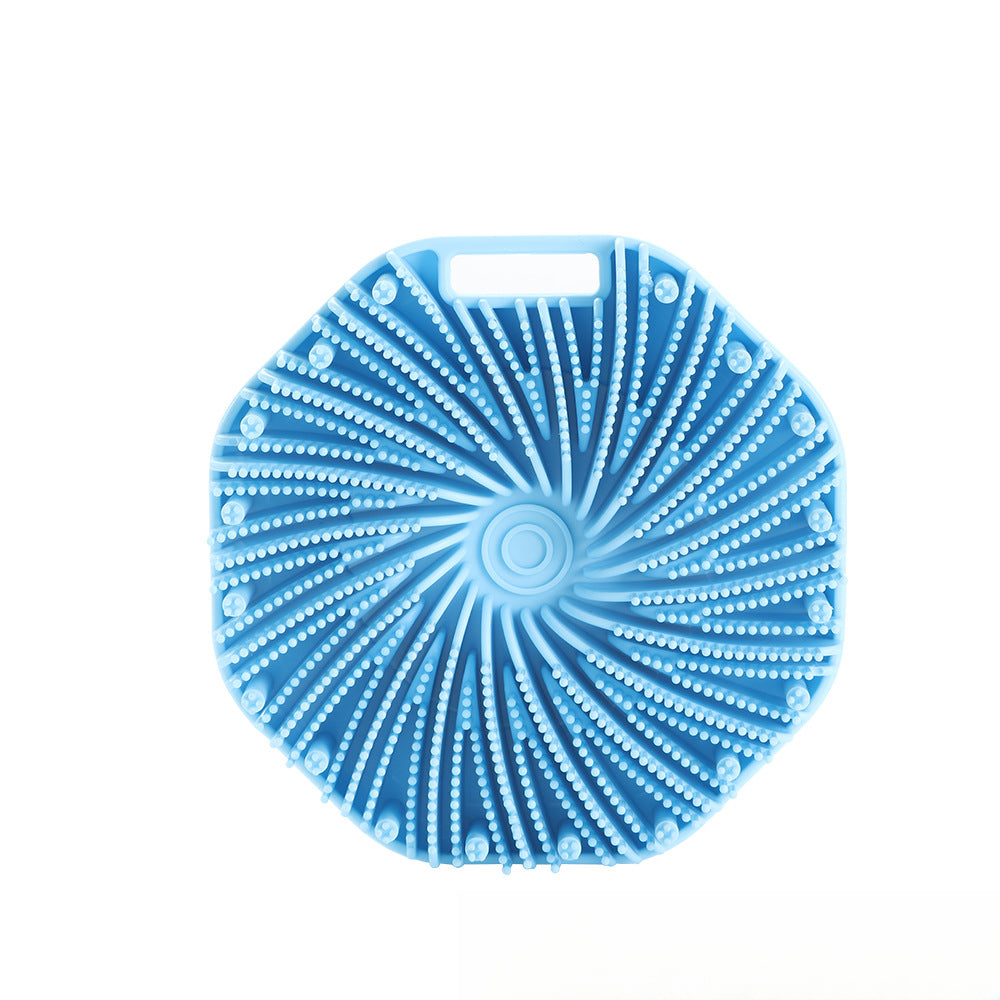 Silicone Body Scrubber with Non-Slip Handle - Exfoliating Shower Scrubber for Smooth Skin, Travel-Friendly & Hygienic
