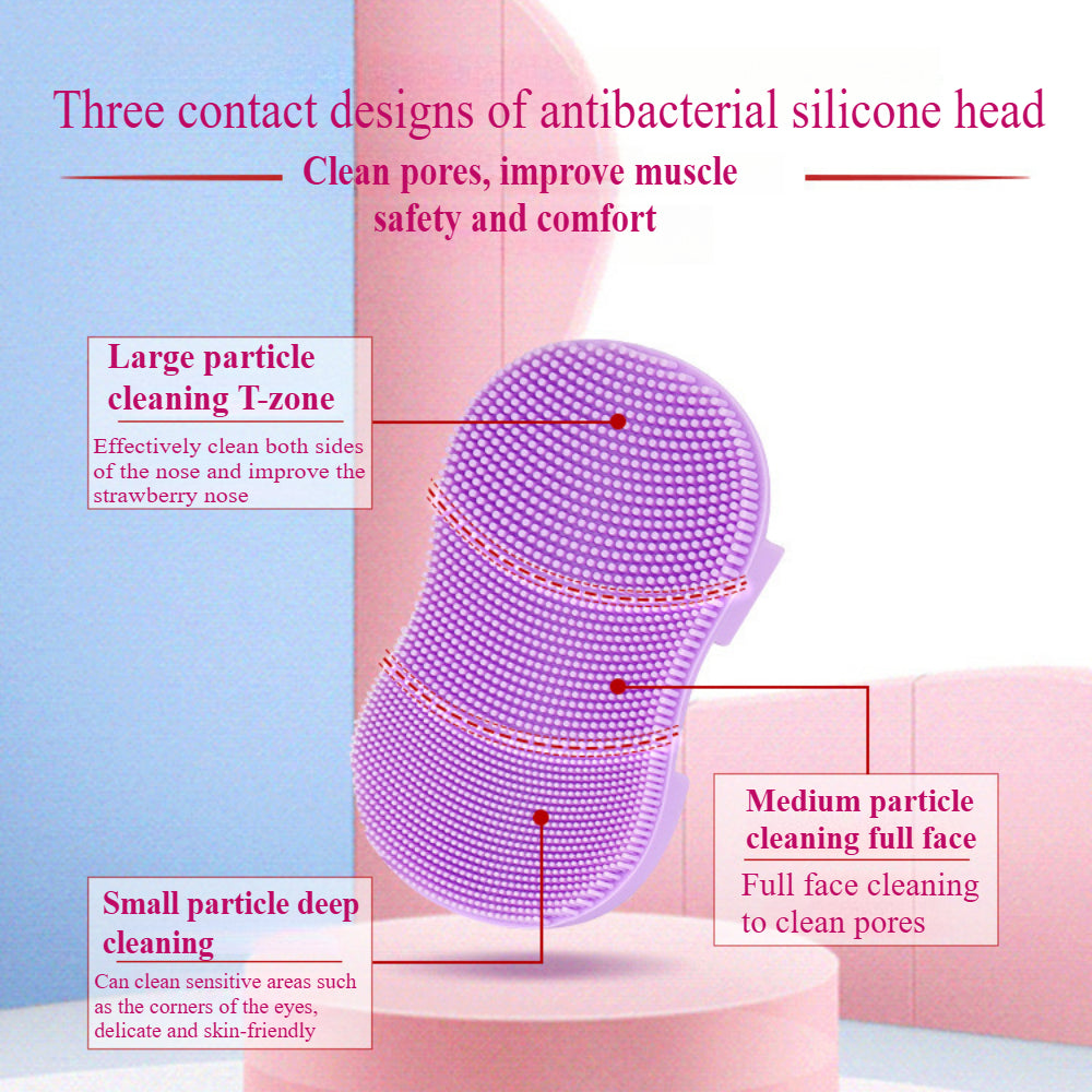 Facial Cleansing Brush 3-Pack - Silicone Exfoliator Scrubber for Blackheads, Pores & Acne - Gentle Manual Face Wash Tool (Colorful Set)