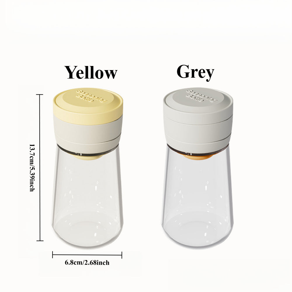 Precision Salt and Pepper Shakers - 0.5g Push-Button Glass Dispenser for Spices, Sugar & Seasonings | Mess-Free Kitchen Tools