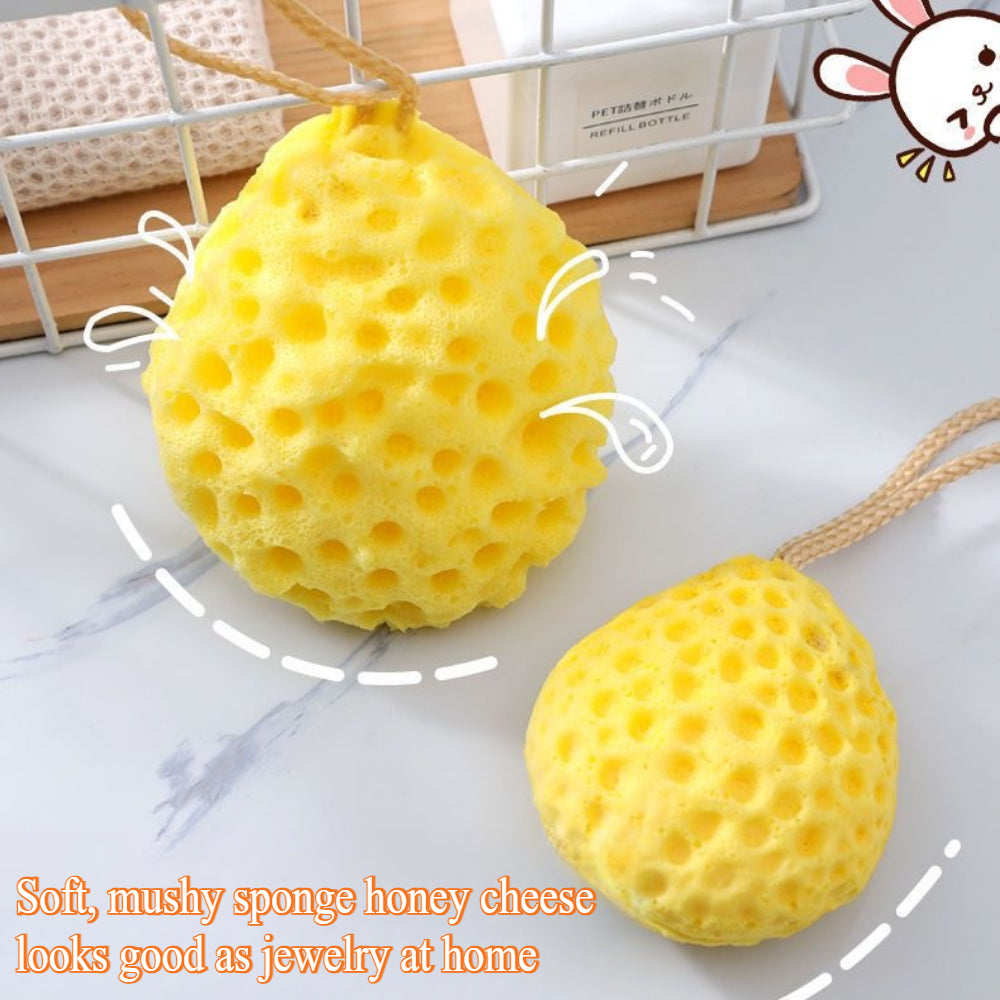 Professional Exfoliating Bath Sponge - Ultra Gentle Yet Effective Body Scrubber with Rich Foamy Lather (2 PCS)
