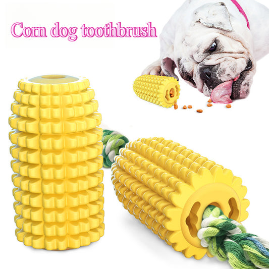 Tough Corn Dog Chew Toys - Durable Rubber Squeaky Toys for Aggressive Chewers