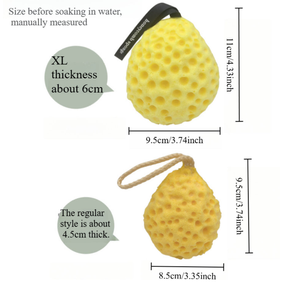Professional Exfoliating Bath Sponge - Ultra Gentle Yet Effective Body Scrubber with Rich Foamy Lather (2 PCS)