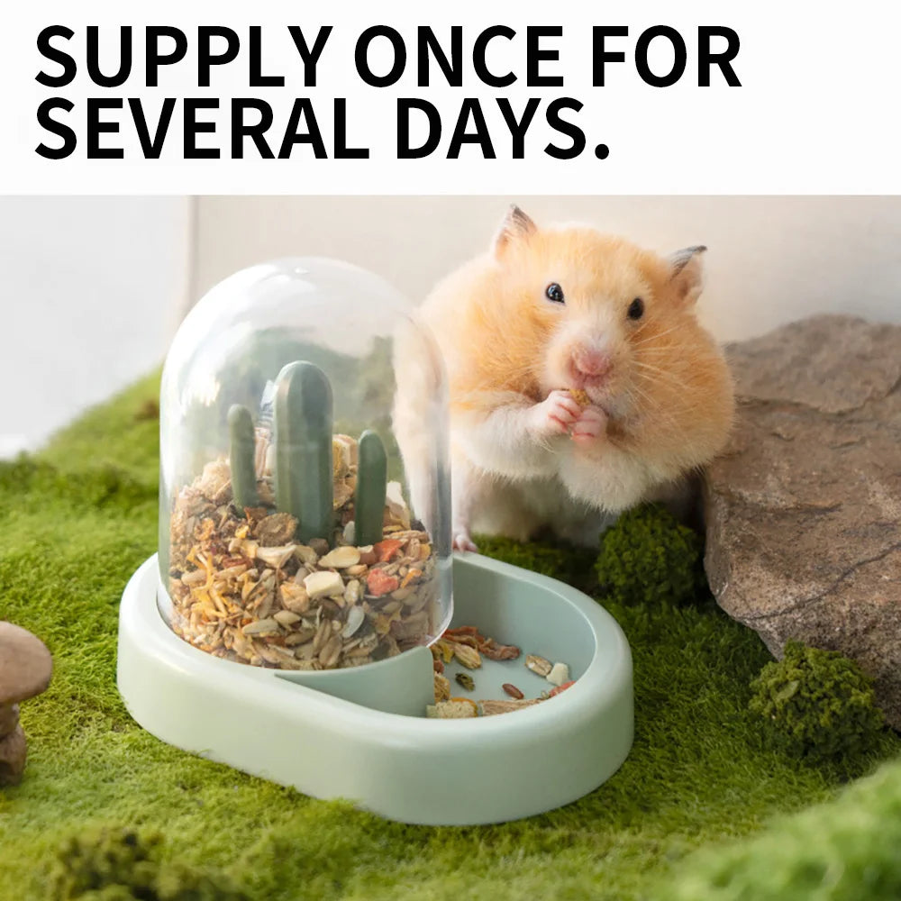 Hamster Automatic Feeder Guinea Pig Food Dispenser Food Bowl Pet Rabb