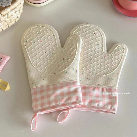 Silicone Oven Mitts (2-Pack) - Heat Resistant to 500°F, Waterproof Kitchen Gloves
