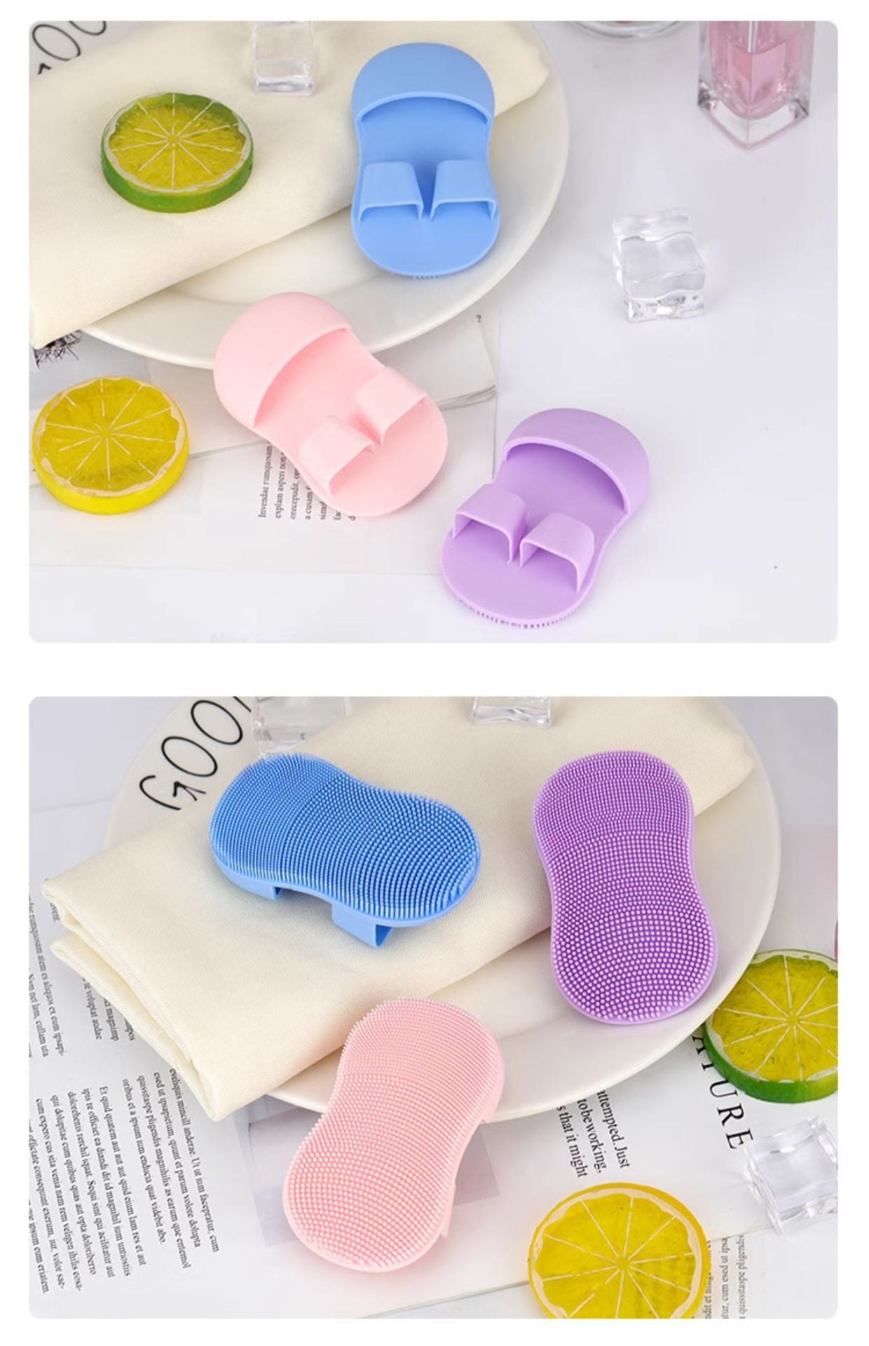 Facial Cleansing Brush 3-Pack - Silicone Exfoliator Scrubber for Blackheads, Pores & Acne - Gentle Manual Face Wash Tool (Colorful Set)