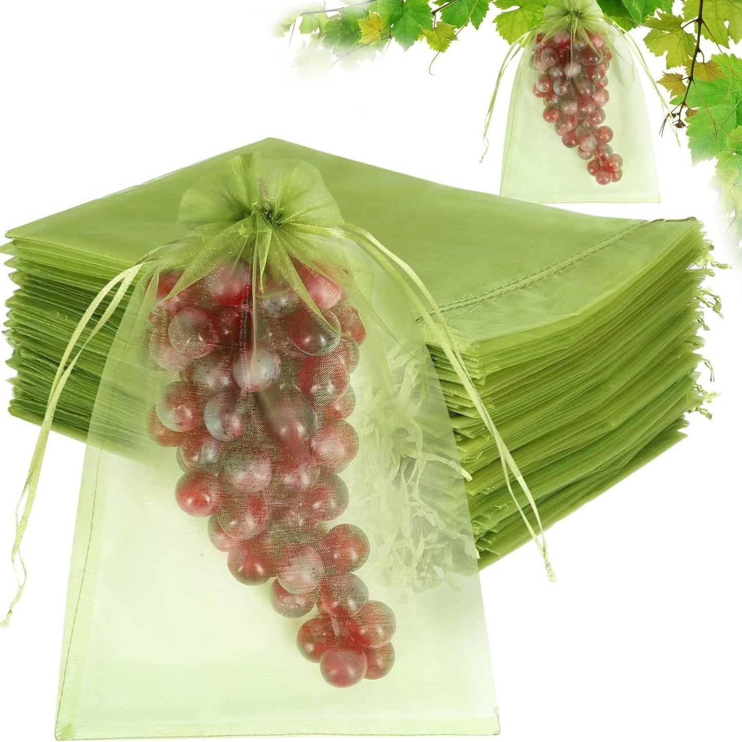 100-Pack Fruit Protection Mesh Bags – 3.94"x5.9" Breathable Netted Covers for Grapes, Mangoes & Garden Trees