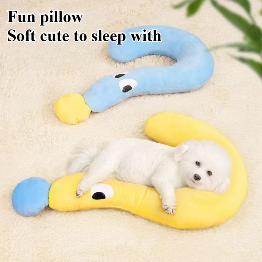 Question Mark Pet Pillow - Ultra Soft Neck Support & Calming Cuddler for Cats & Small Dogs