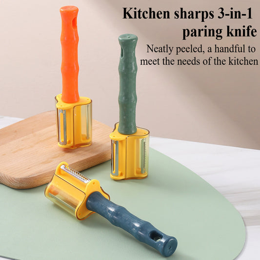 Premium 3-in-1  - Ultra Sharp Stainless Steel Vegetable Peeler with Non-Slip Grip (2 PCS)