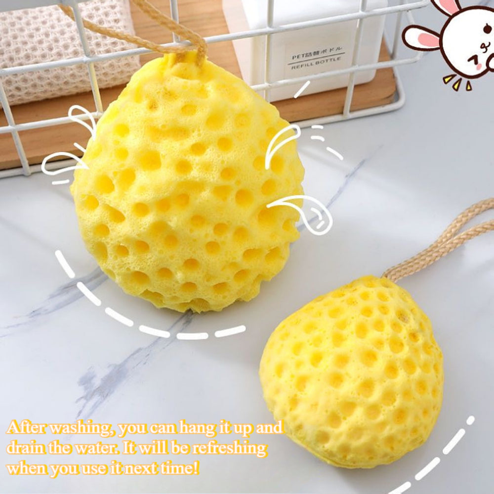 Professional Exfoliating Bath Sponge - Ultra Gentle Yet Effective Body Scrubber with Rich Foamy Lather (2 PCS)