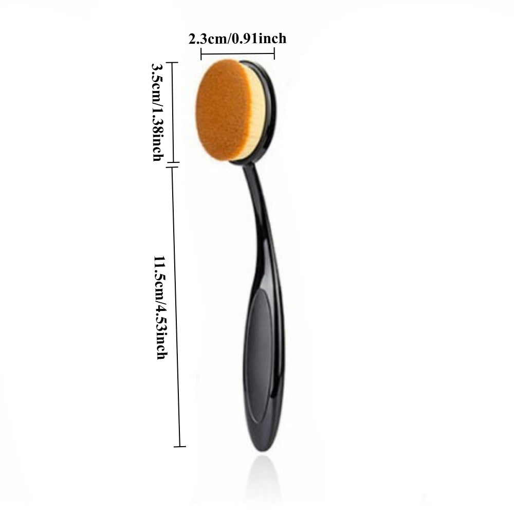 2-Piece Luxury Oval Makeup Brush Set - Professional Grade Powder & Liquid Foundation Brush for Seamless Blending & Contouring