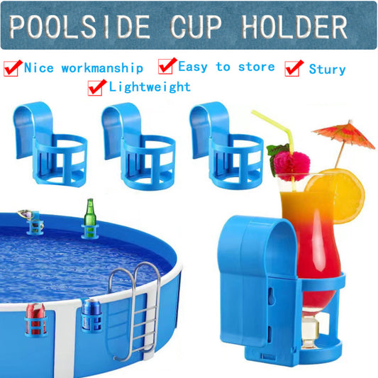 3-Pack No-Spill Pool Cup Holders – Fits 2" Round Top Bars on Above Ground Pools, Durable Plastic Drink Holders for Beer，etc.