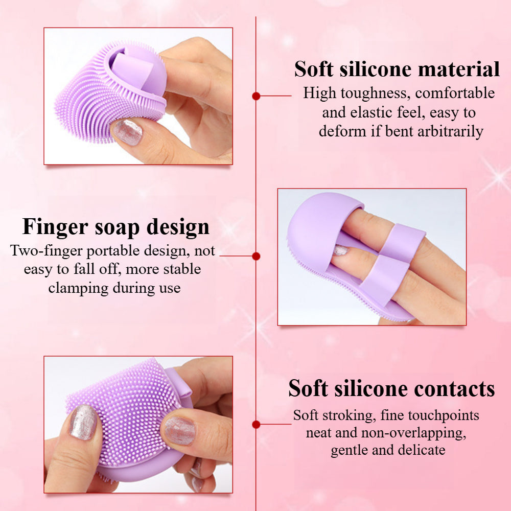 Facial Cleansing Brush 3-Pack - Silicone Exfoliator Scrubber for Blackheads, Pores & Acne - Gentle Manual Face Wash Tool (Colorful Set)