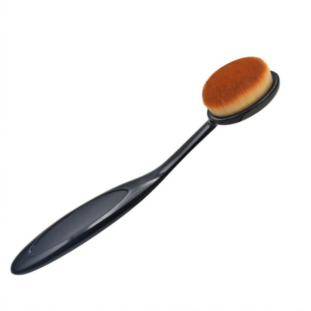 2-Piece Luxury Oval Makeup Brush Set - Professional Grade Powder & Liquid Foundation Brush for Seamless Blending & Contouring