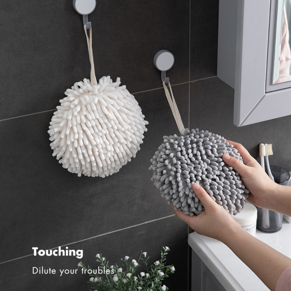 Modern Bathroom Towel 2PCS– Plush Ball-Textured Hand Towels for Stylish & Functional Drying