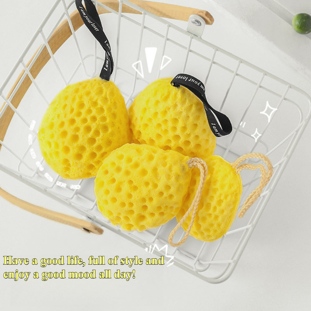 Professional Exfoliating Bath Sponge - Ultra Gentle Yet Effective Body Scrubber with Rich Foamy Lather (2 PCS)