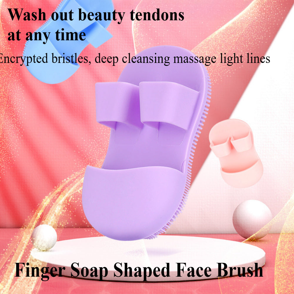 Facial Cleansing Brush 3-Pack - Silicone Exfoliator Scrubber for Blackheads, Pores & Acne - Gentle Manual Face Wash Tool (Colorful Set)