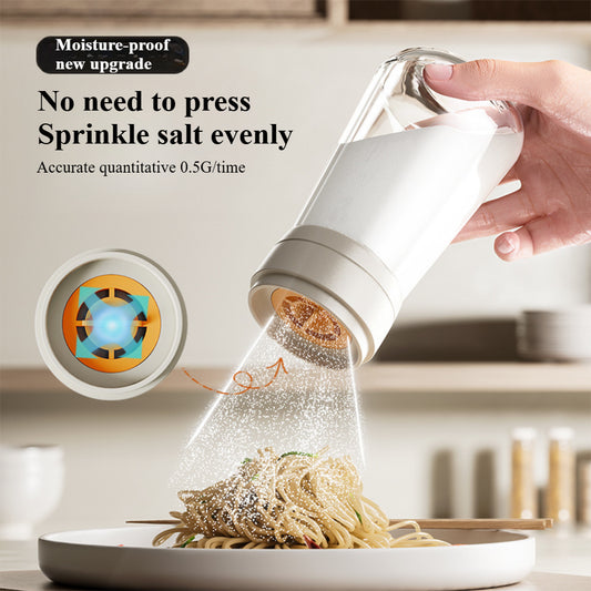 Precision Salt and Pepper Shakers - 0.5g Push-Button Glass Dispenser for Spices, Sugar & Seasonings | Mess-Free Kitchen Tools