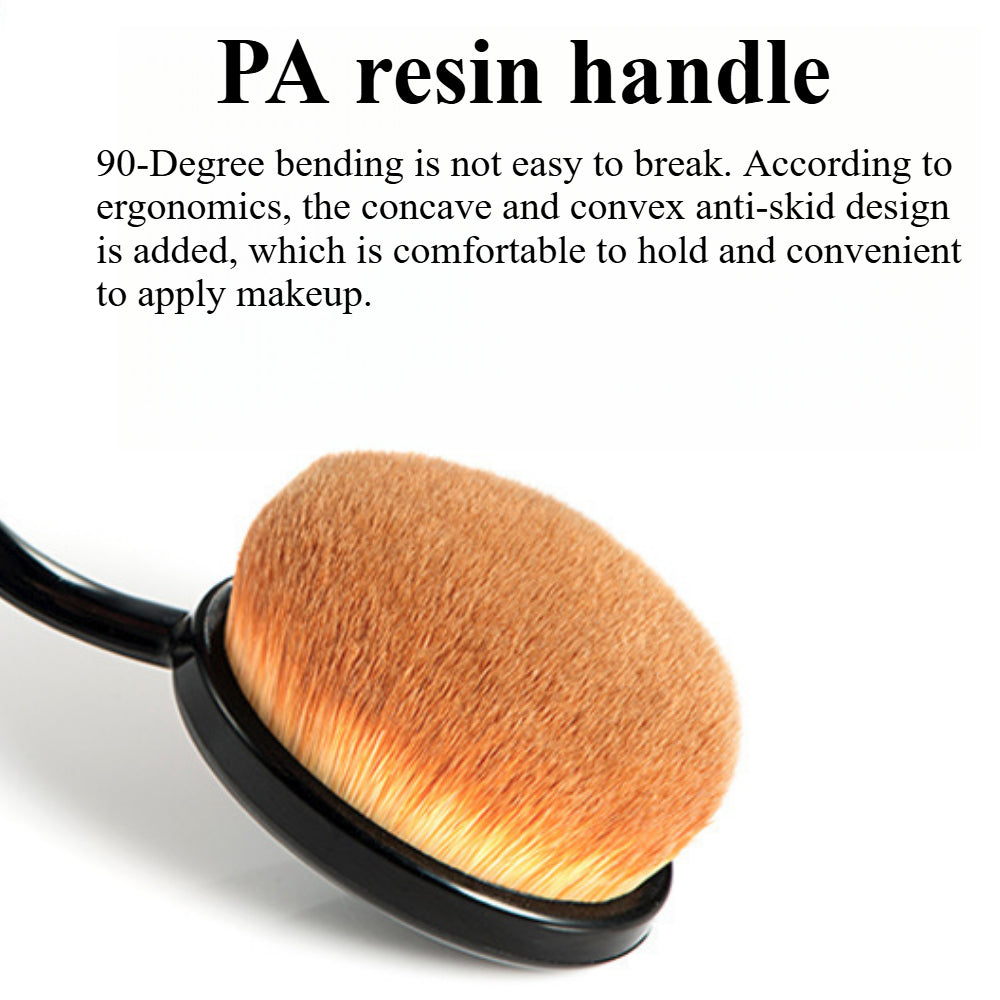 2-Piece Luxury Oval Makeup Brush Set - Professional Grade Powder & Liquid Foundation Brush for Seamless Blending & Contouring