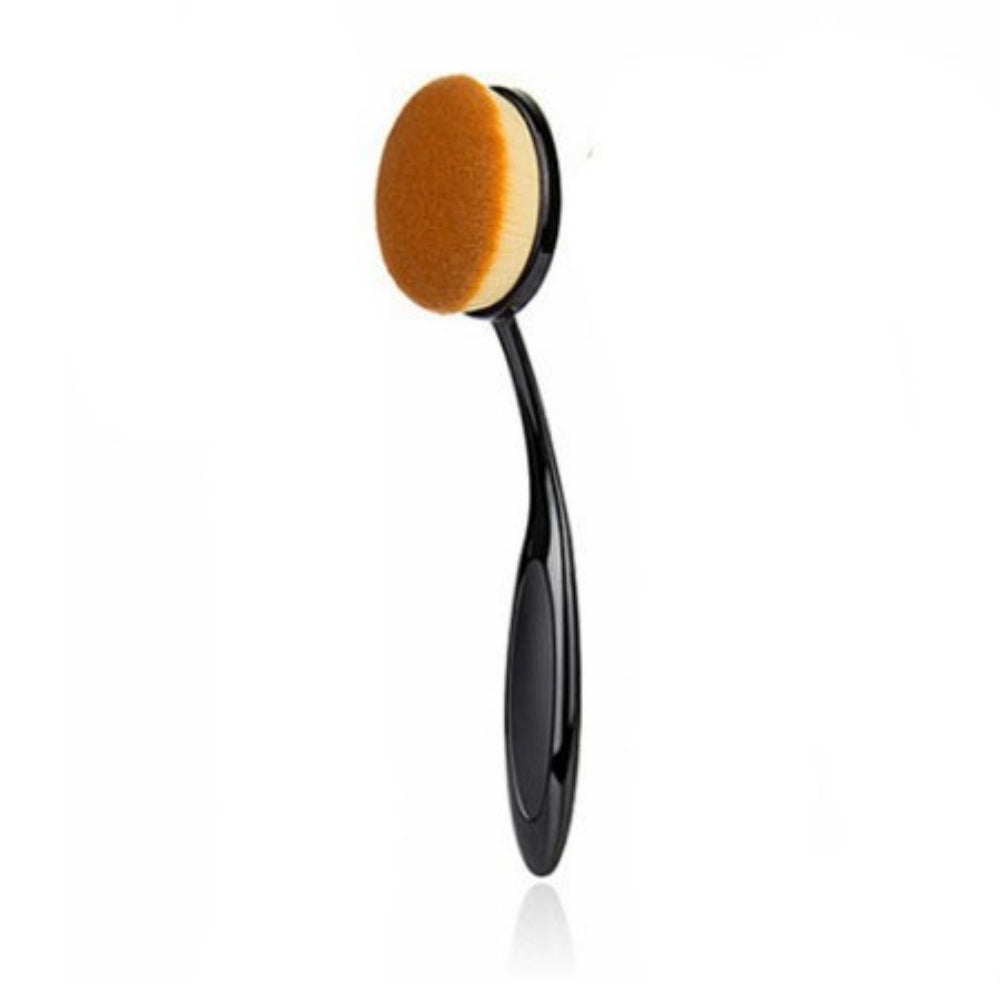 2-Piece Luxury Oval Makeup Brush Set - Professional Grade Powder & Liquid Foundation Brush for Seamless Blending & Contouring