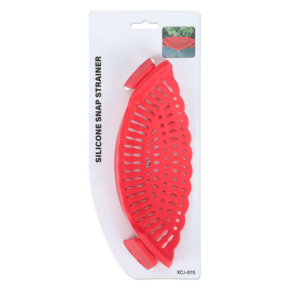 Clip-On Silicone Strainer – Universal Pasta & Vegetable Colander for All Pots/Pans – BPA-Free Kitchen Strainer for Meat, Fruit & More